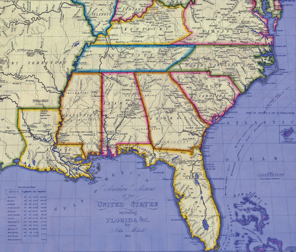 Map of the United States in Jackson's Time